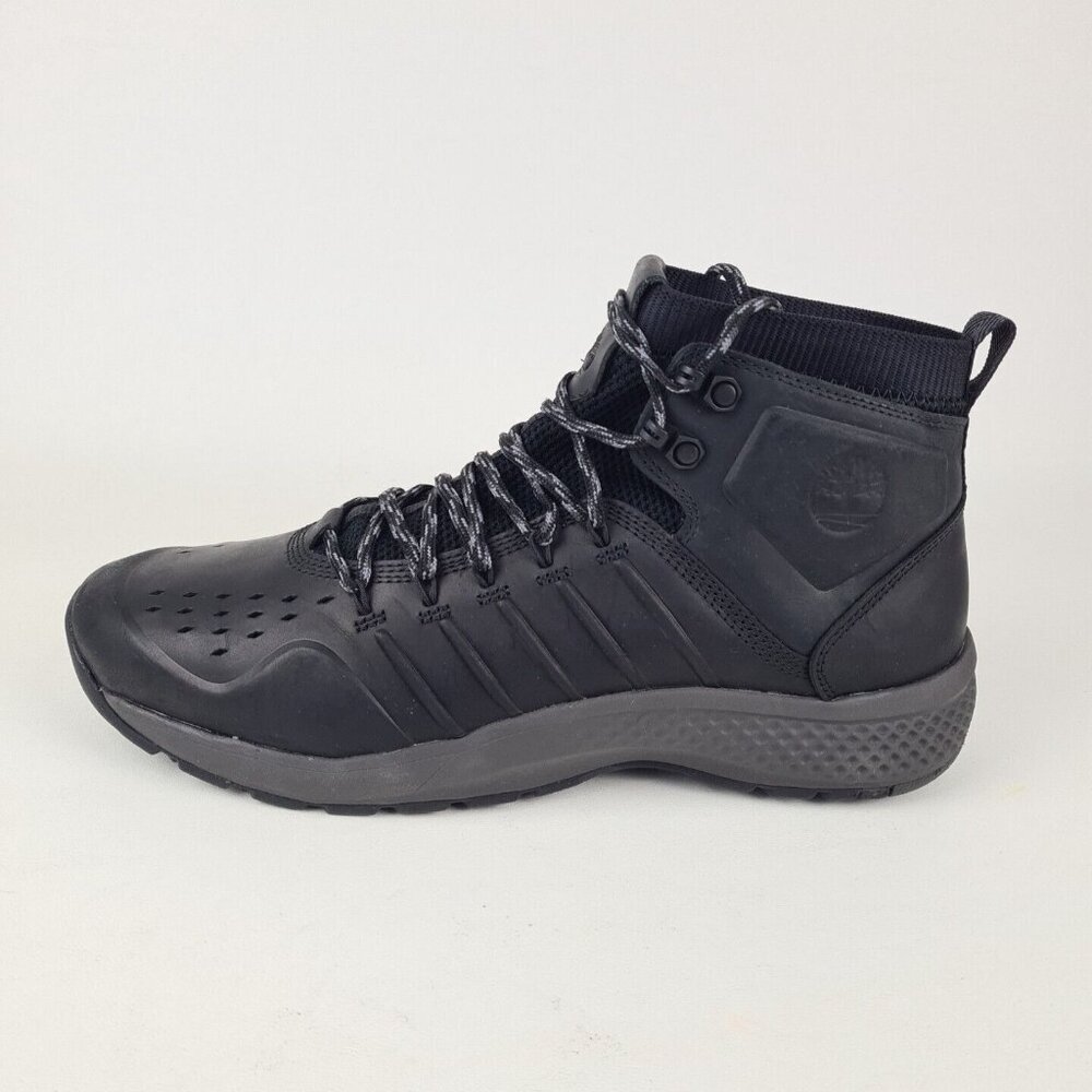 Timberland Flyroam Trail Mid Mens Black Boots Hiking Leather Size 11